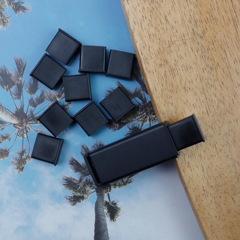 Antrader 10pcs Plastic USB Type A Male Anti-Dust Stopper Plug Cover Protector Cap, Black - Image 4